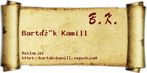 Barták Kamill névjegykártya